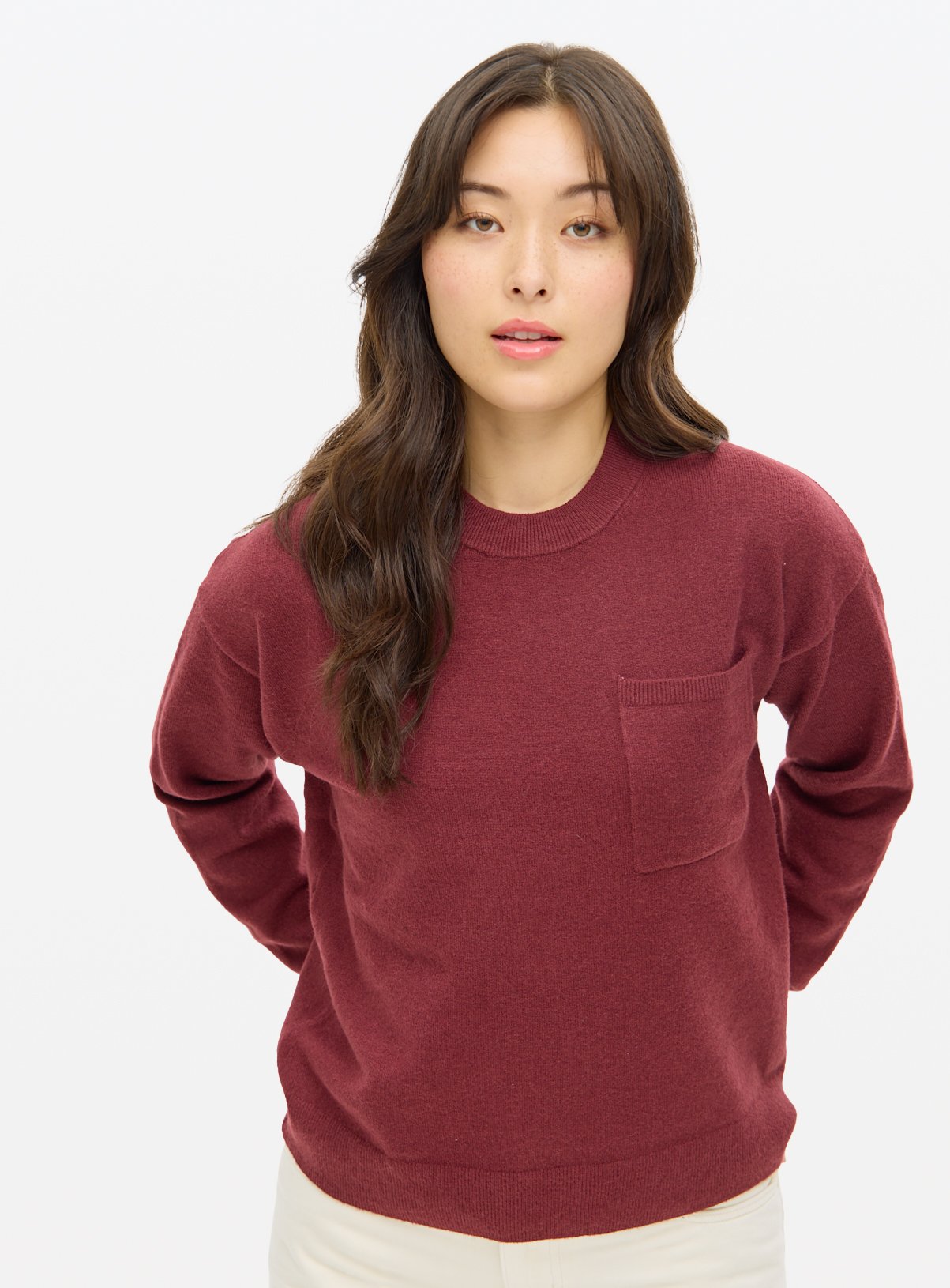 Dark Red Soft Touch Pocket Jumper  18 - Image 1 thumbnail